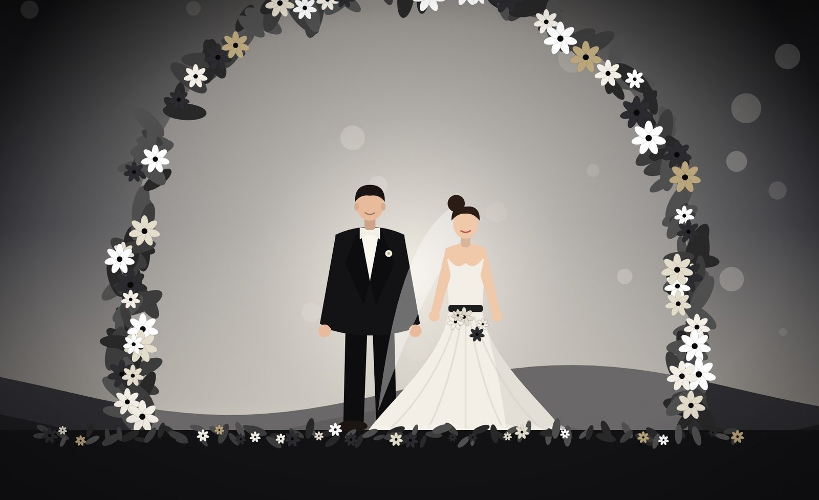 Black & Ivory Editorial wedding website template, live demo preview