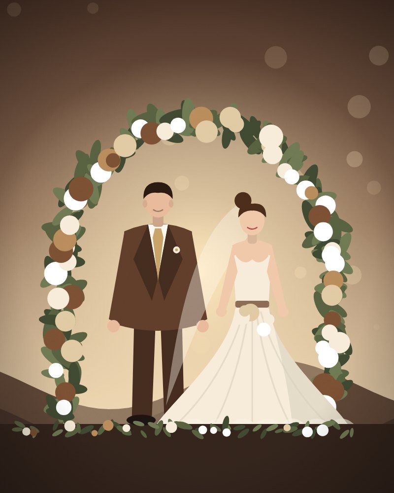 Brown & Ivory Old-Money Library wedding website template preview