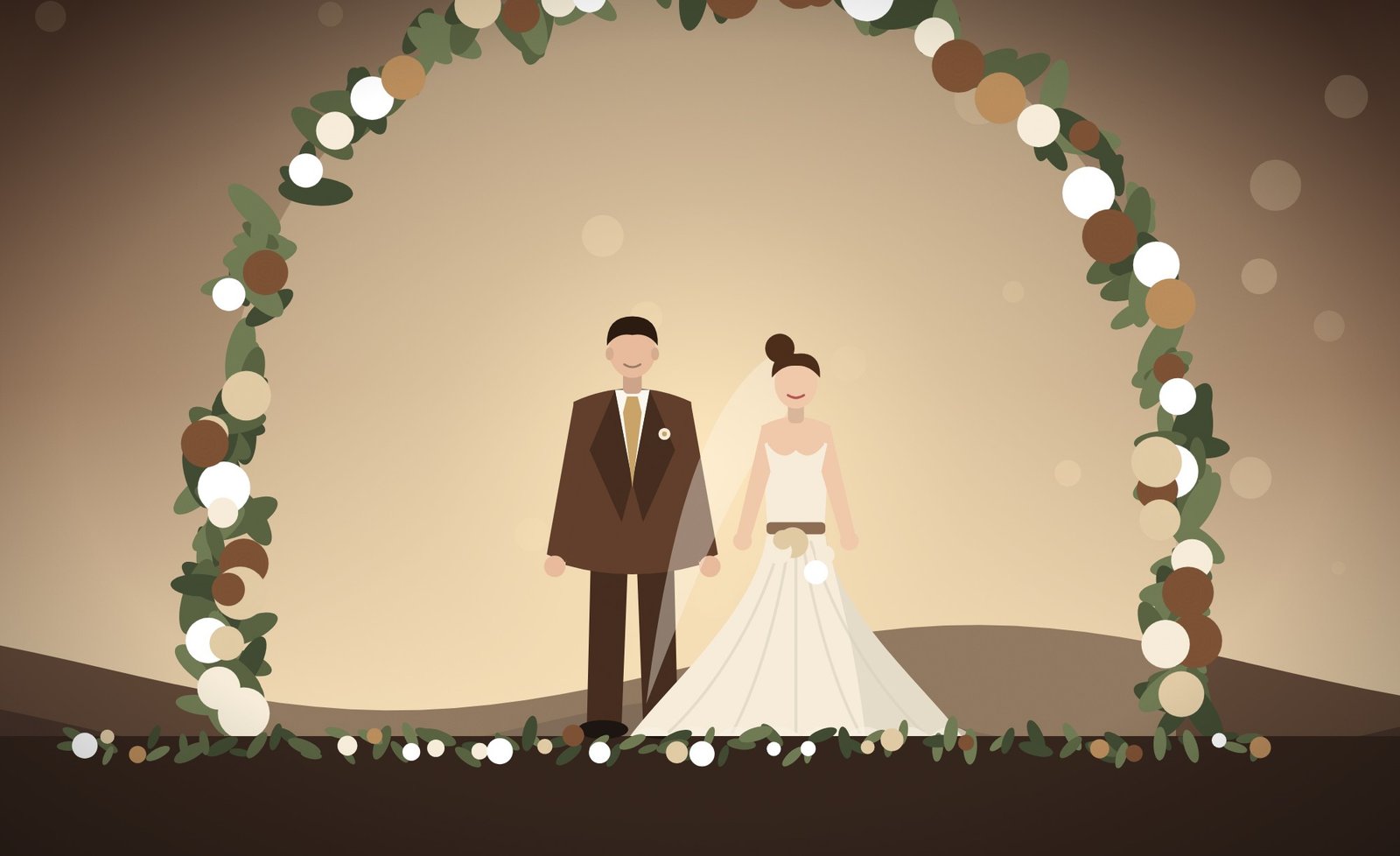 Brown & Ivory Old-Money Library wedding website template, live demo preview