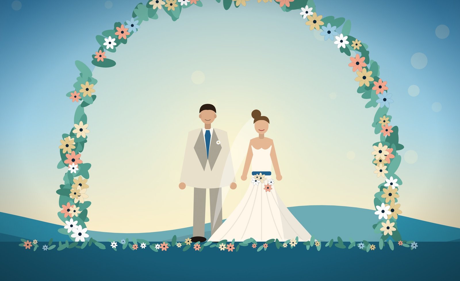 Coastal Blue & Sand wedding website template, live demo preview
