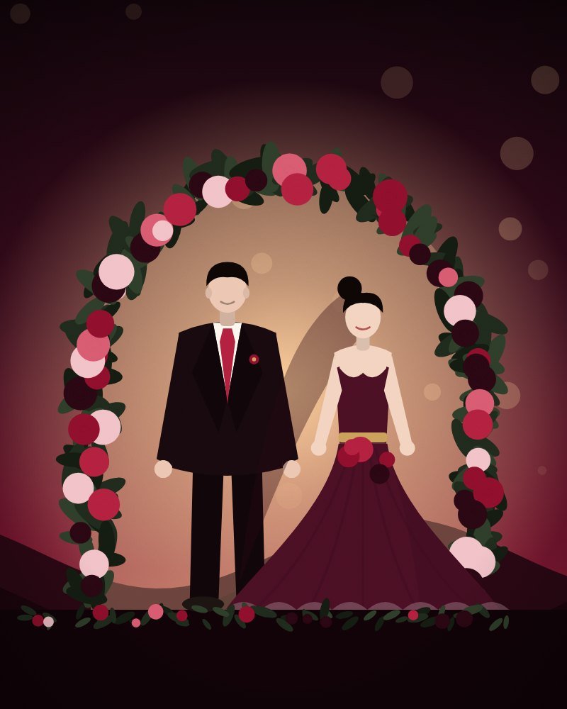 Dark Romance Candlelight wedding website template preview