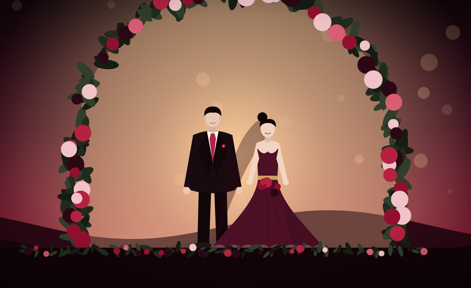 Dark Romance Candlelight wedding website template, live demo preview