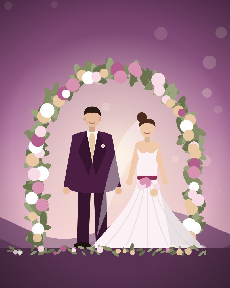 Plum & Mauve Romance wedding website template preview