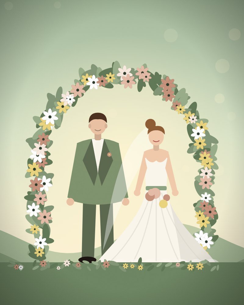 Sage & Ivory Garden wedding website template preview