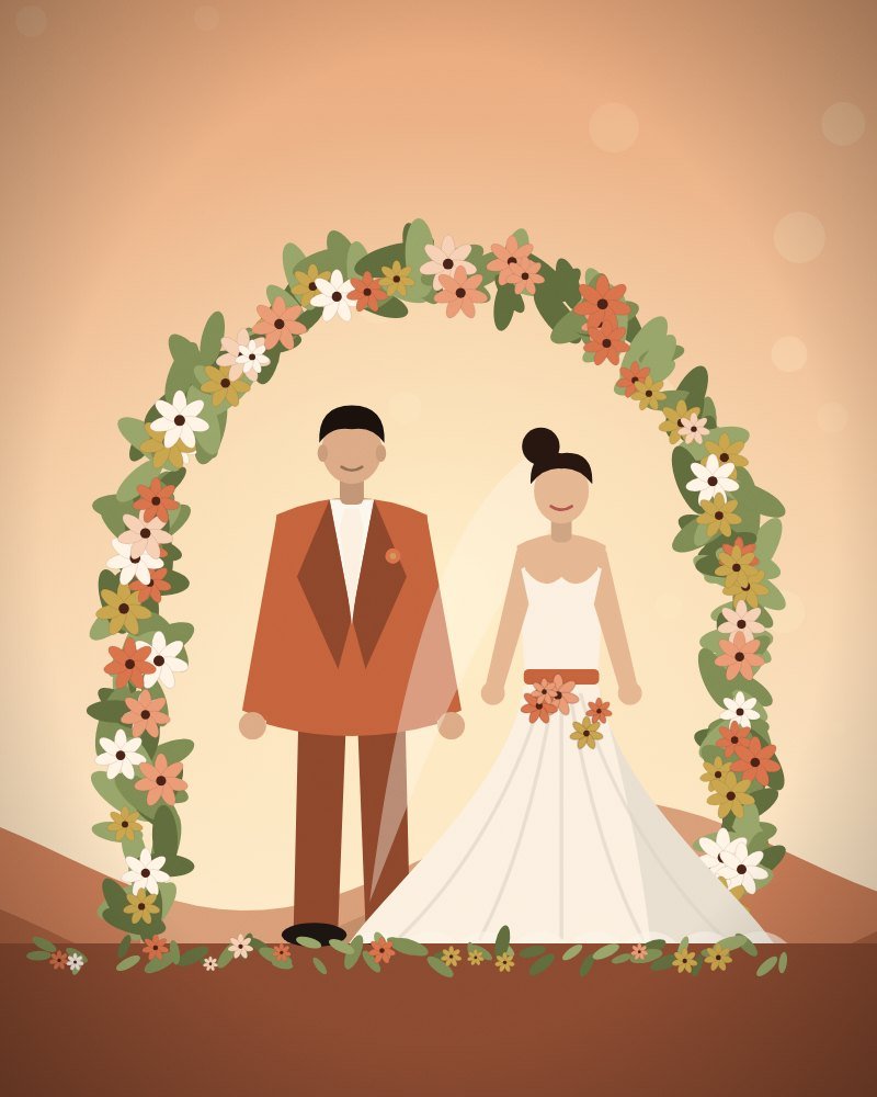 Terracotta Villa Sunset wedding website template preview