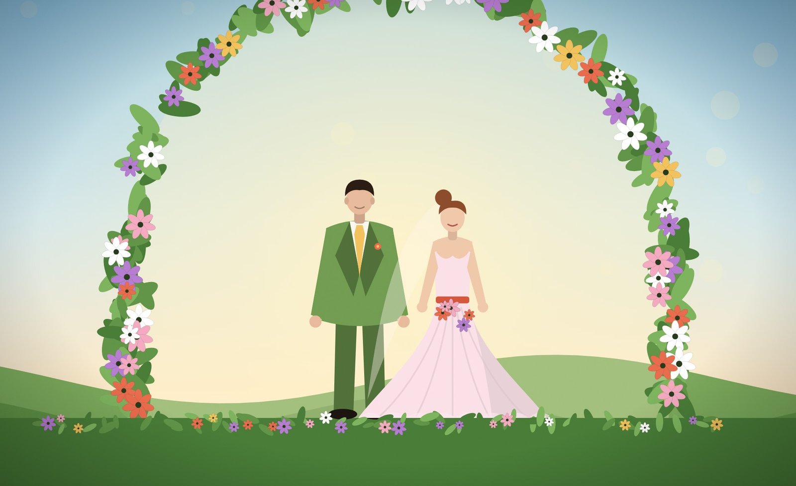 Wildflower Garden Party wedding website template, live demo preview