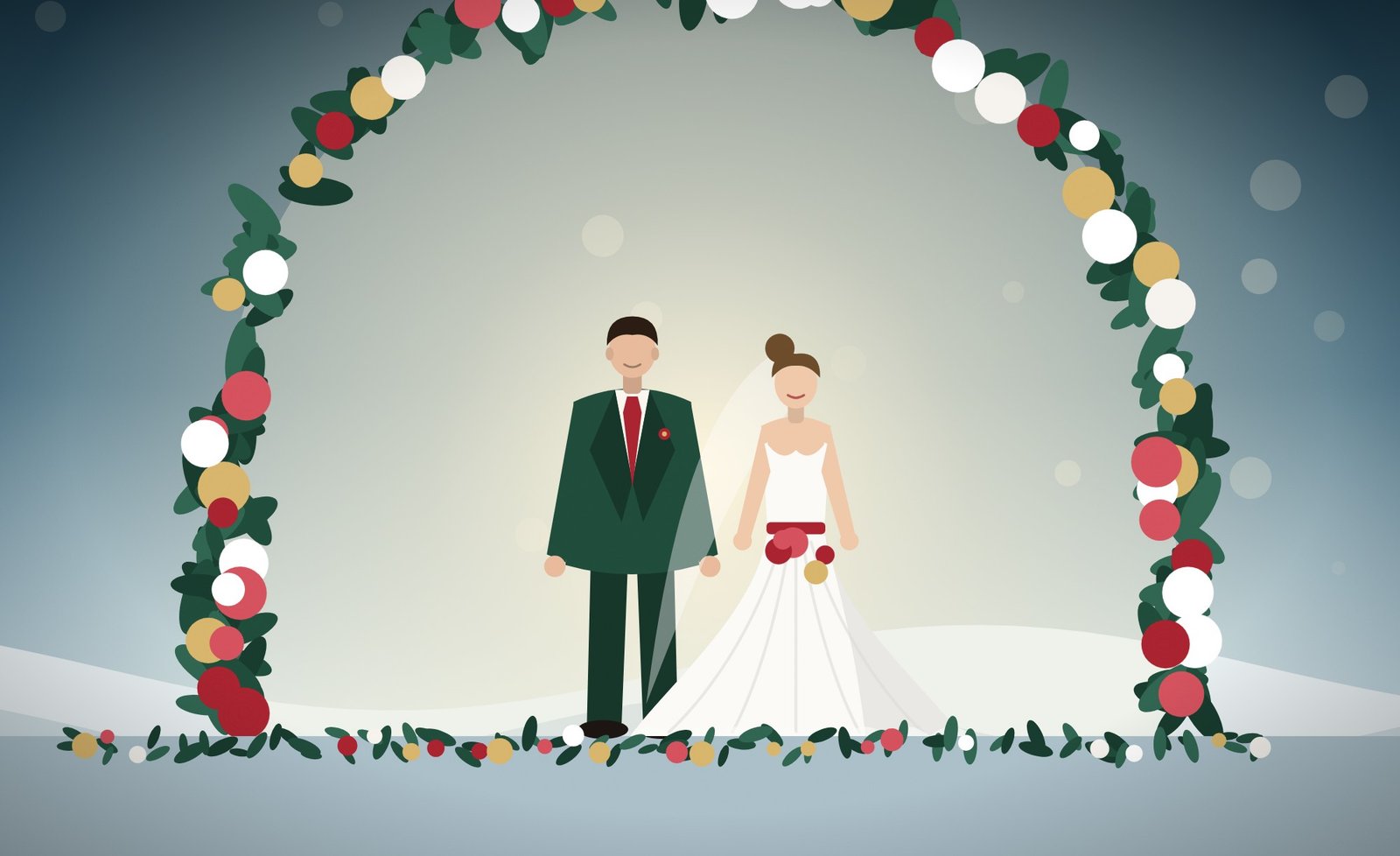 Winter Evergreen & Cranberry wedding website template, live demo preview